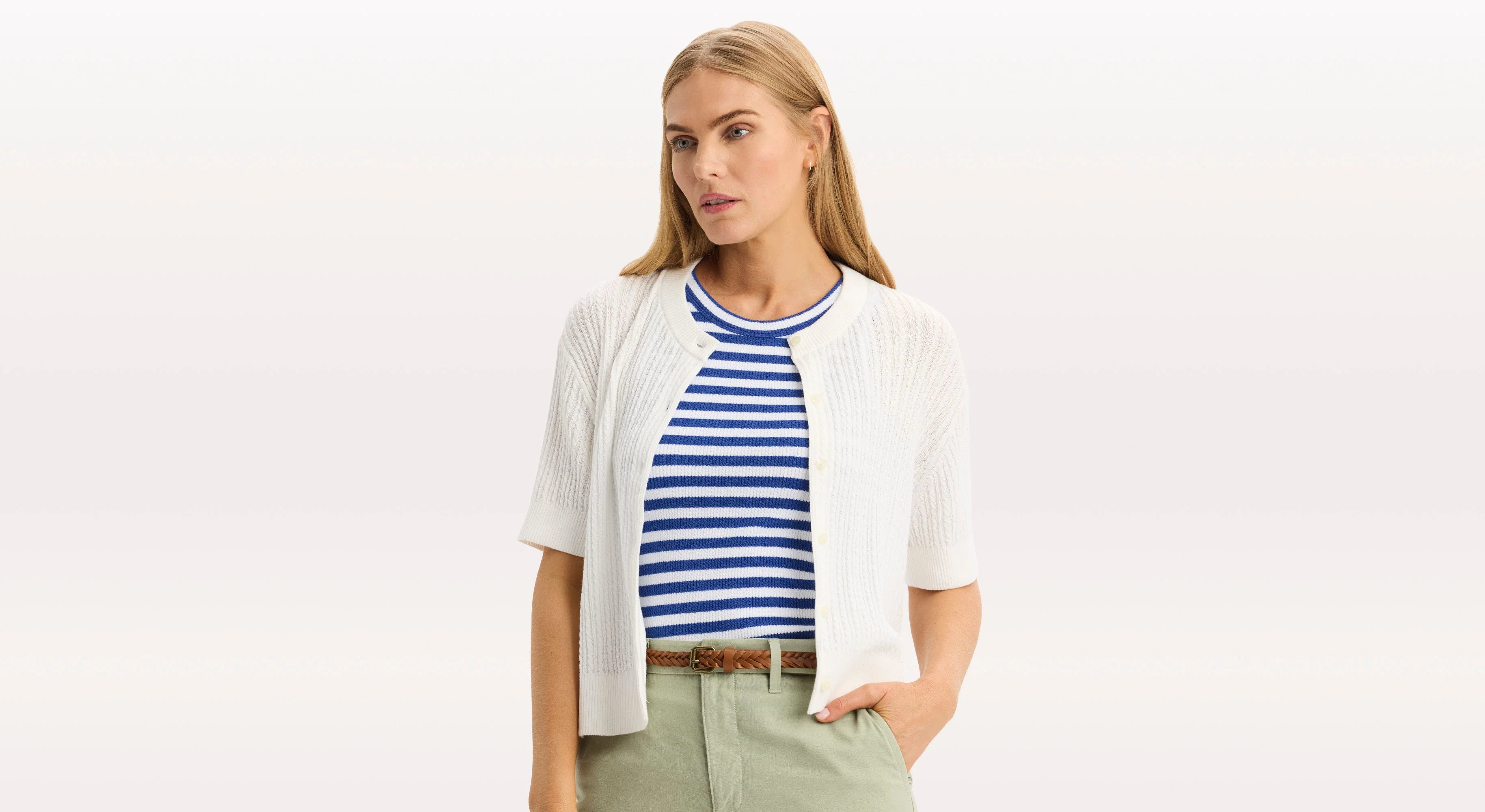 Short Sleeve Cardigan, Regular Fit - Image 3