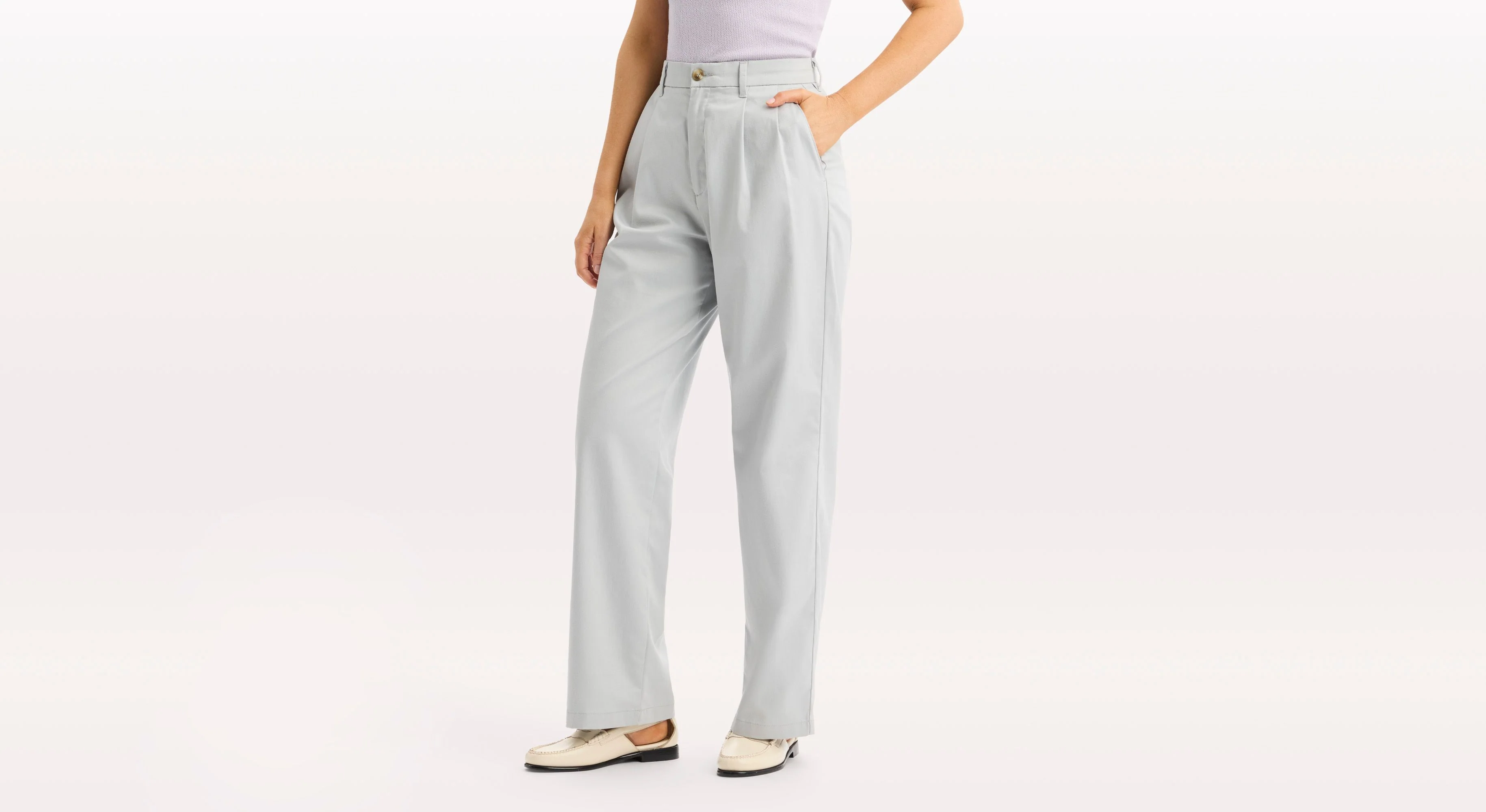 Signature Iron Free Khakis, High Wide with Stain Defender® - Image 5